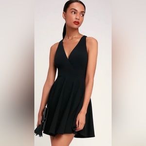 Haute Monde skater fit and flare little black dress
